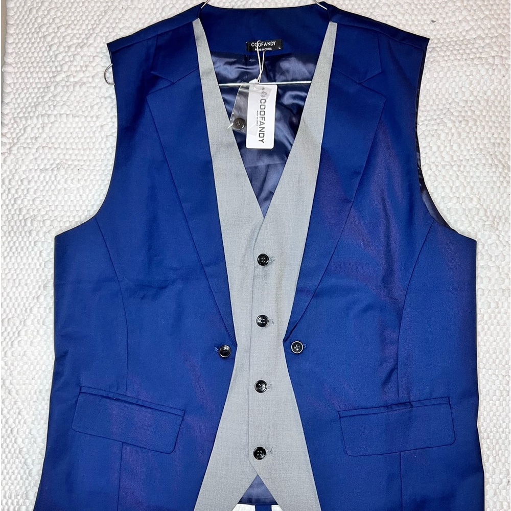 Coofandy blue vest size L